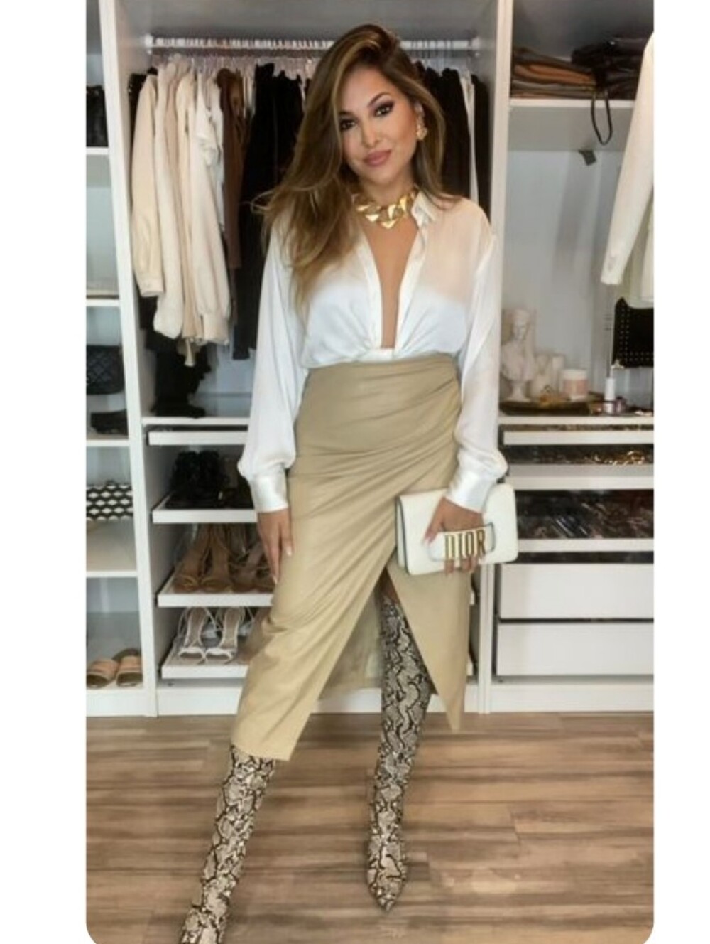 Zara Draped Faux Leather Slit Skirt Size M - Picture 5 of 8